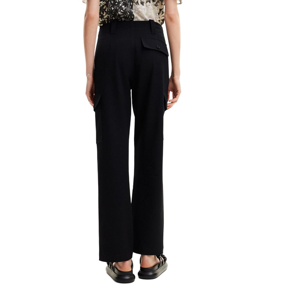 Desigual Black Polyester Cropped Pants