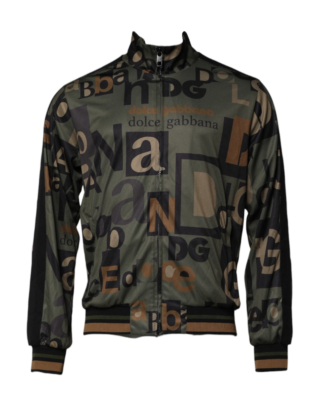 Dolce & Gabbana Multicolor Logo Full Zip Men Bomber Sweater