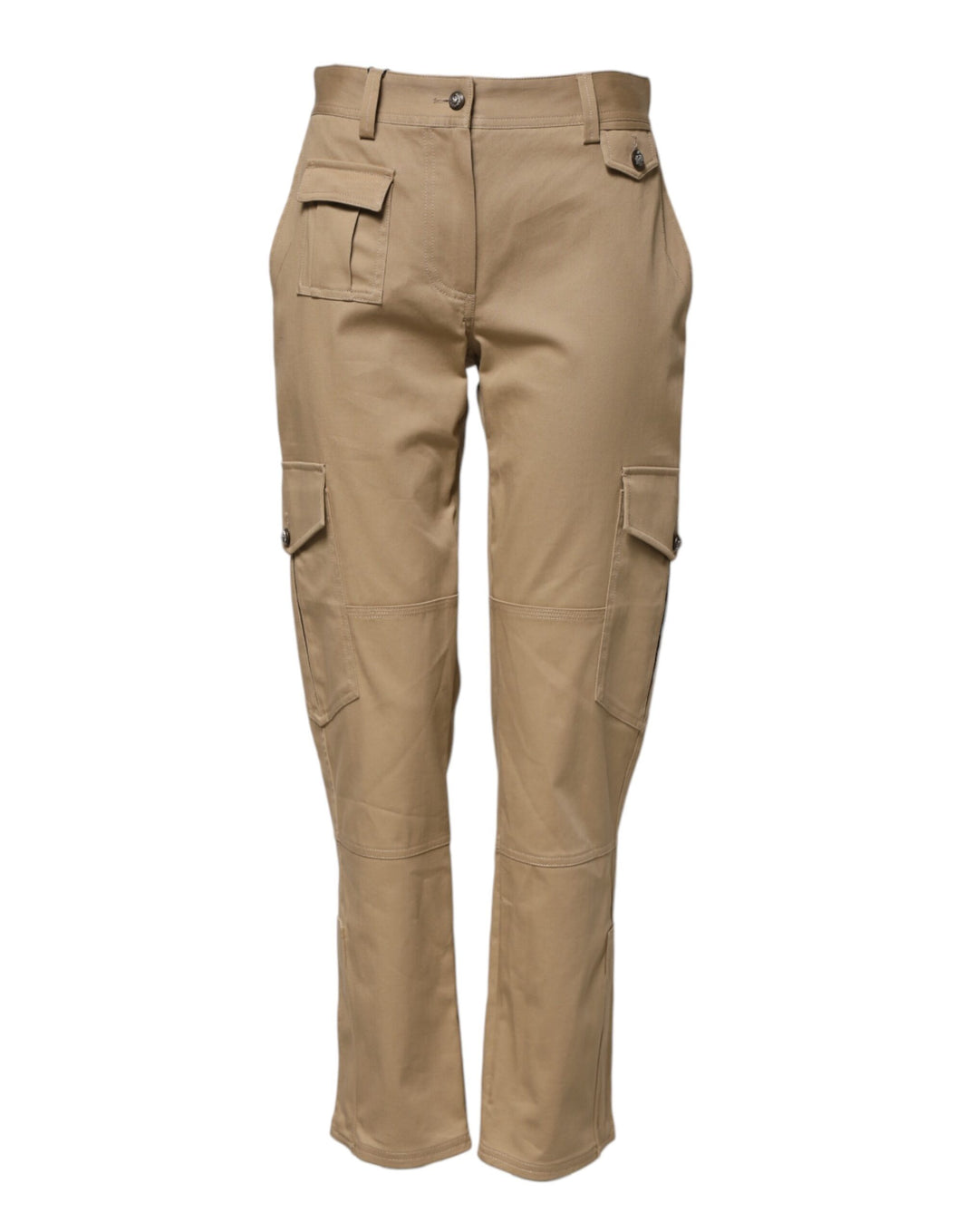 Dolce & Gabbana Beige Mid Waist Cargo Tapered Pants