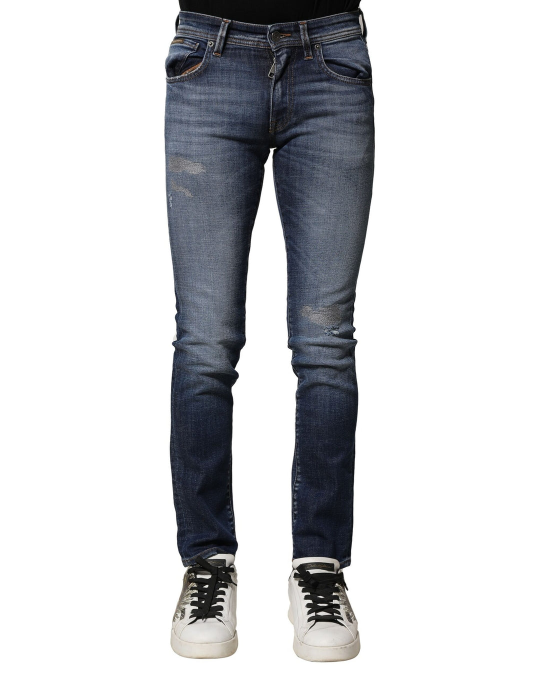Dolce & Gabbana Blue Washed Cotton Slim Fit Men Denim Jeans