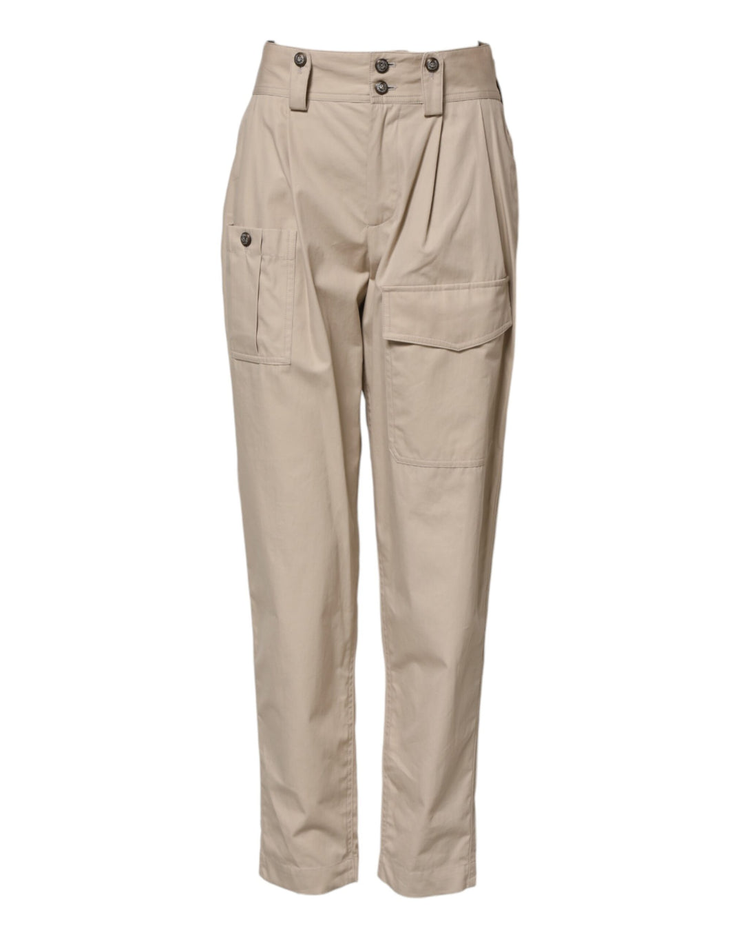 Dolce & Gabbana Beige Cotton High Waisted Pants