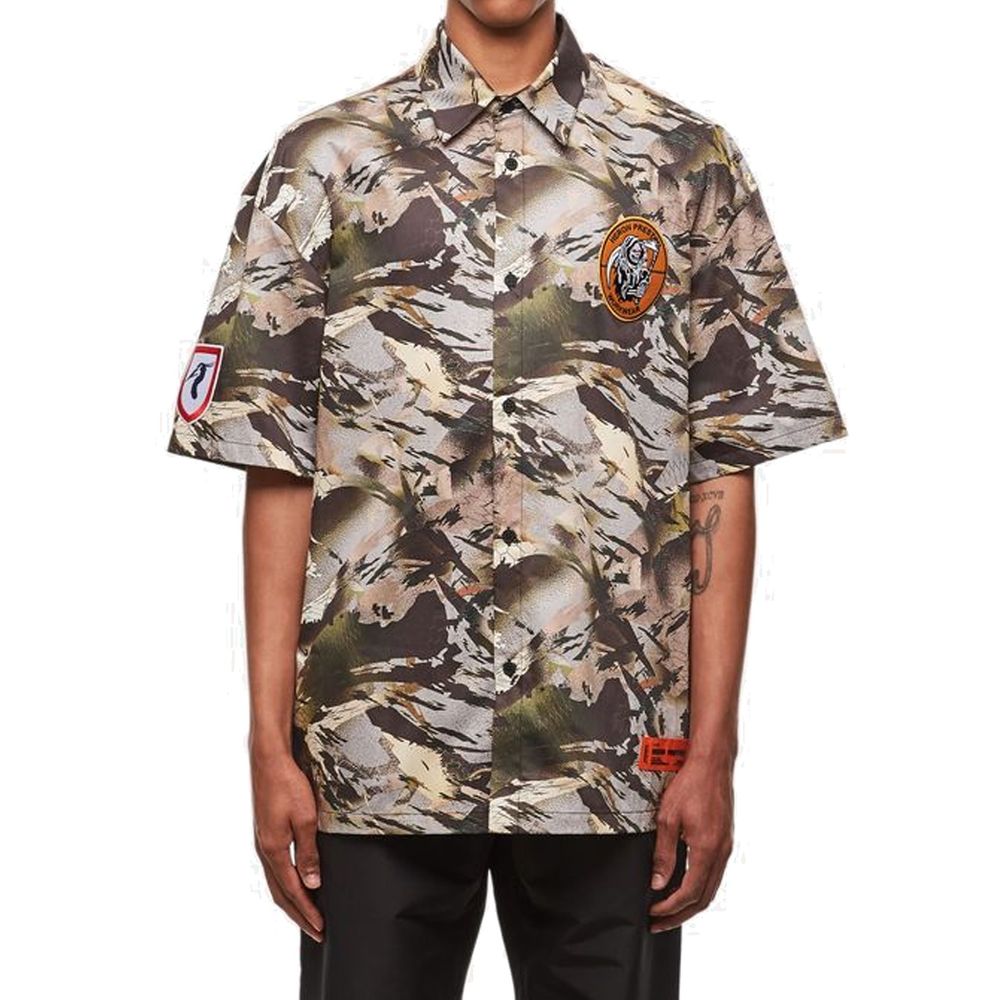 Heron Preston Green Cotton Pattern Shirt