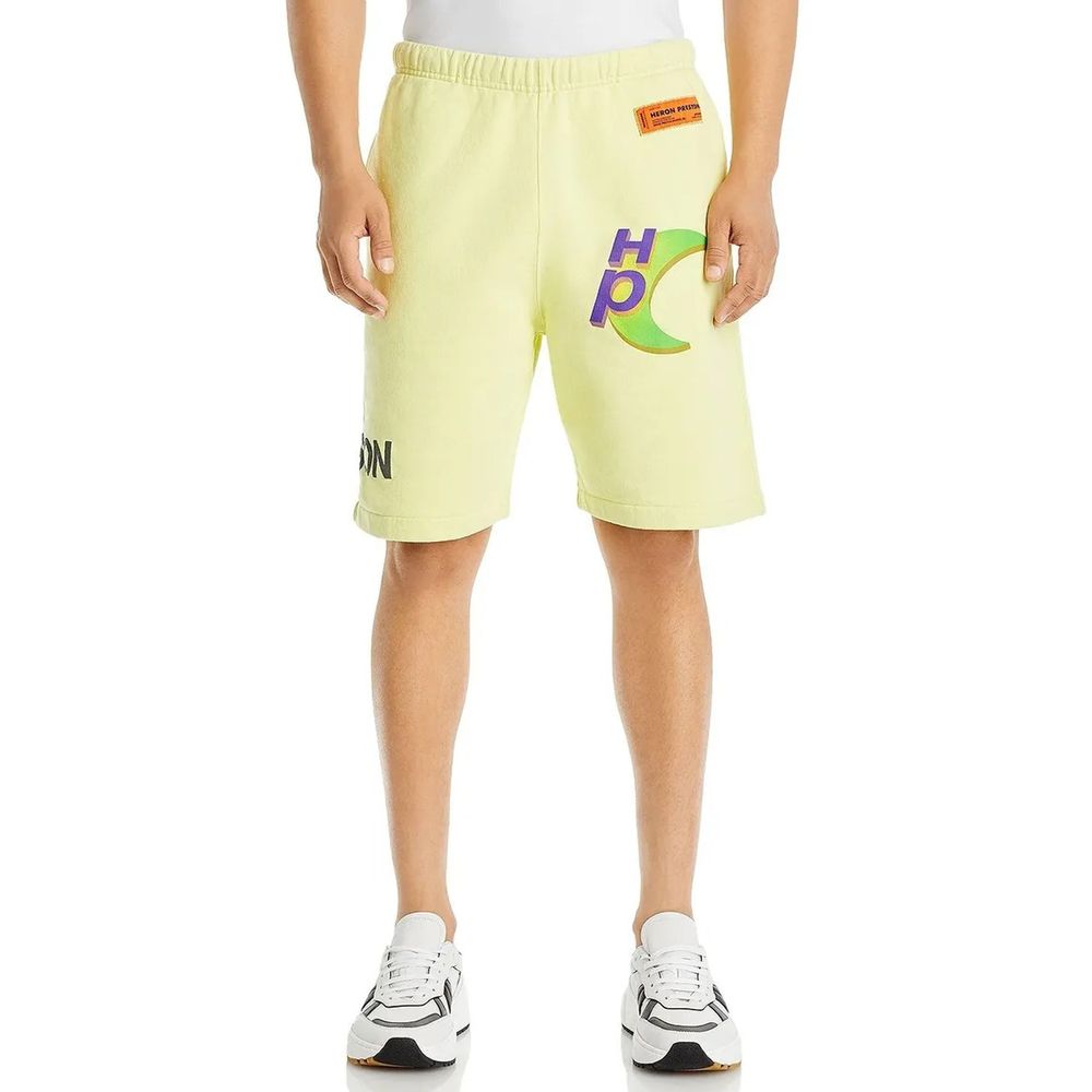 Heron Preston Yellow Cotton Bermuda Shorts