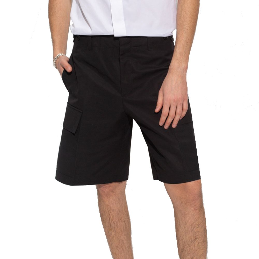 Jil Sander Black Cotton Cargo Shorts