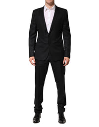 Dolce & Gabbana Black Jacquard Single Breasted 2 Piece Suit