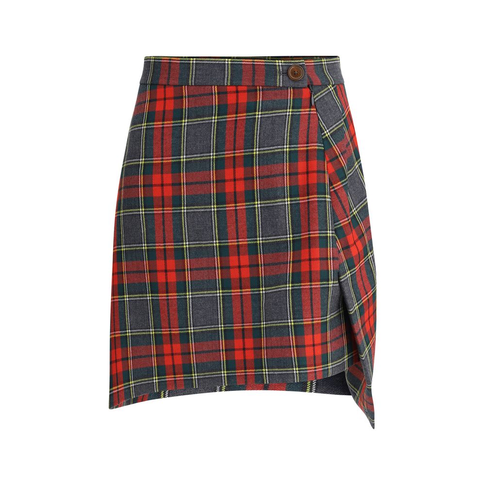 Vivienne Westwood Multicolor Fleece Wool Mini Skirt
