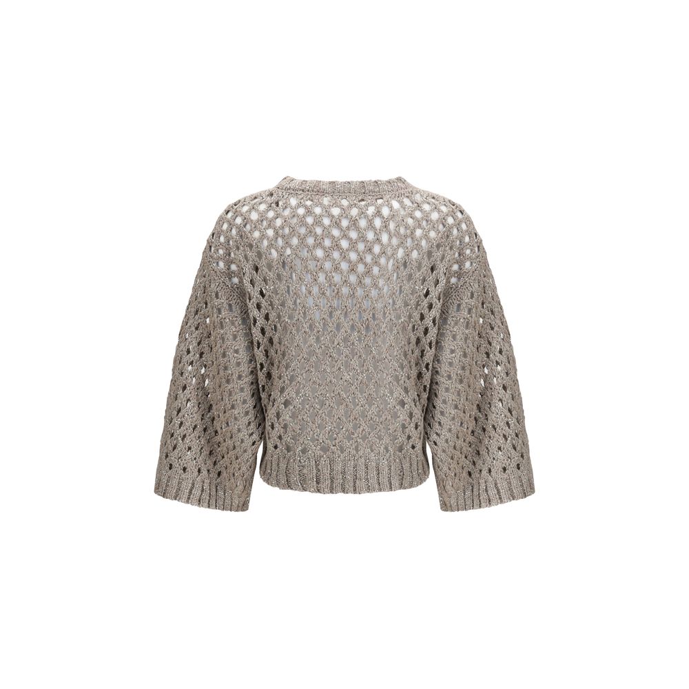 Brunello Cucinelli Brown Silk Sweatshirt