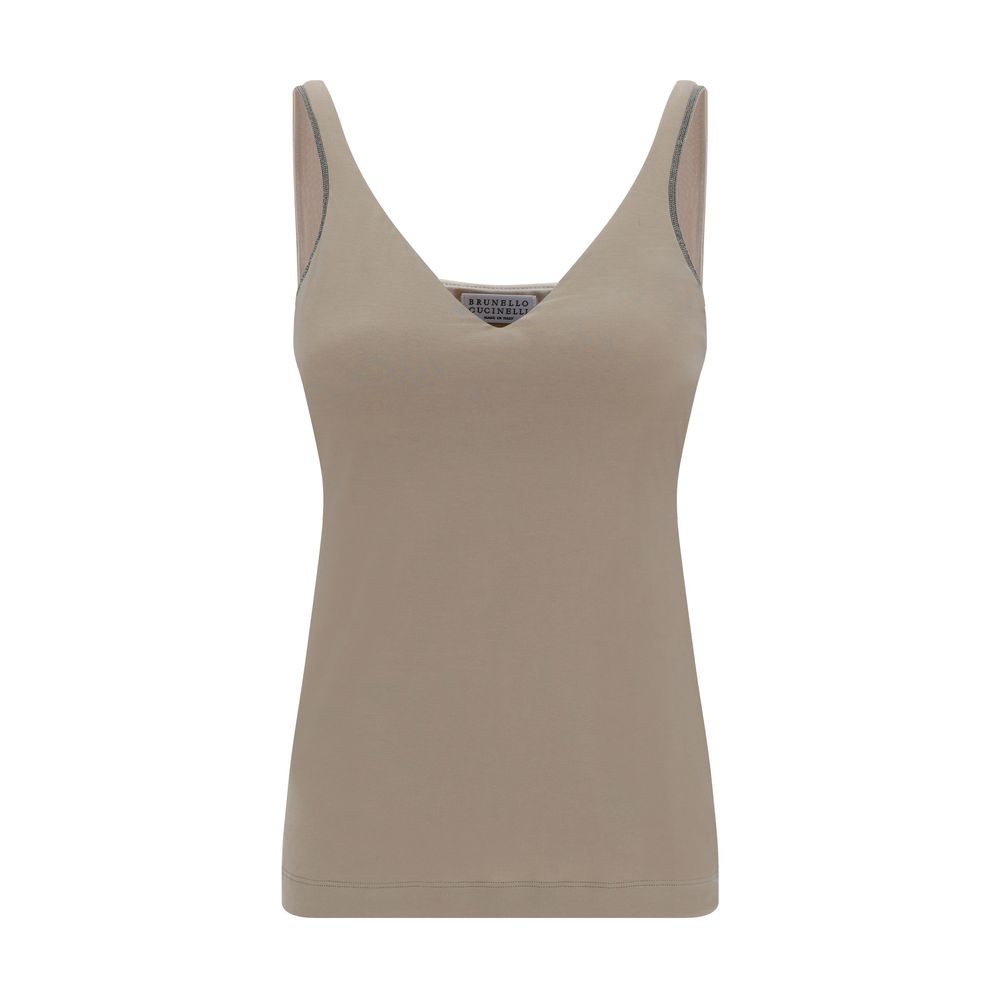 Brunello Cucinelli Beige Cotton Top