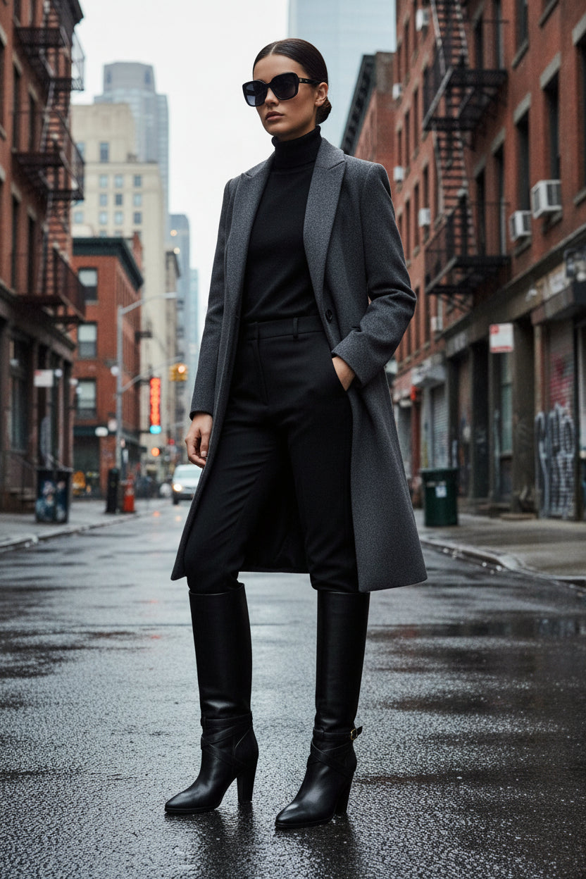 Celine Black Leather High Heel Boots by Celine