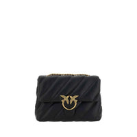 PINKO Black Calf Leather Bos Taurus Shoulder Bag by PINKO