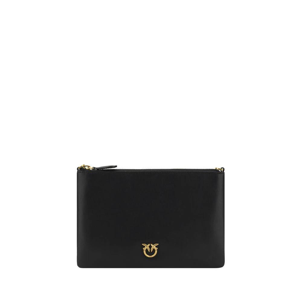 PINKO Black Calf Leather Bos Taurus Shoulder Bag by PINKO