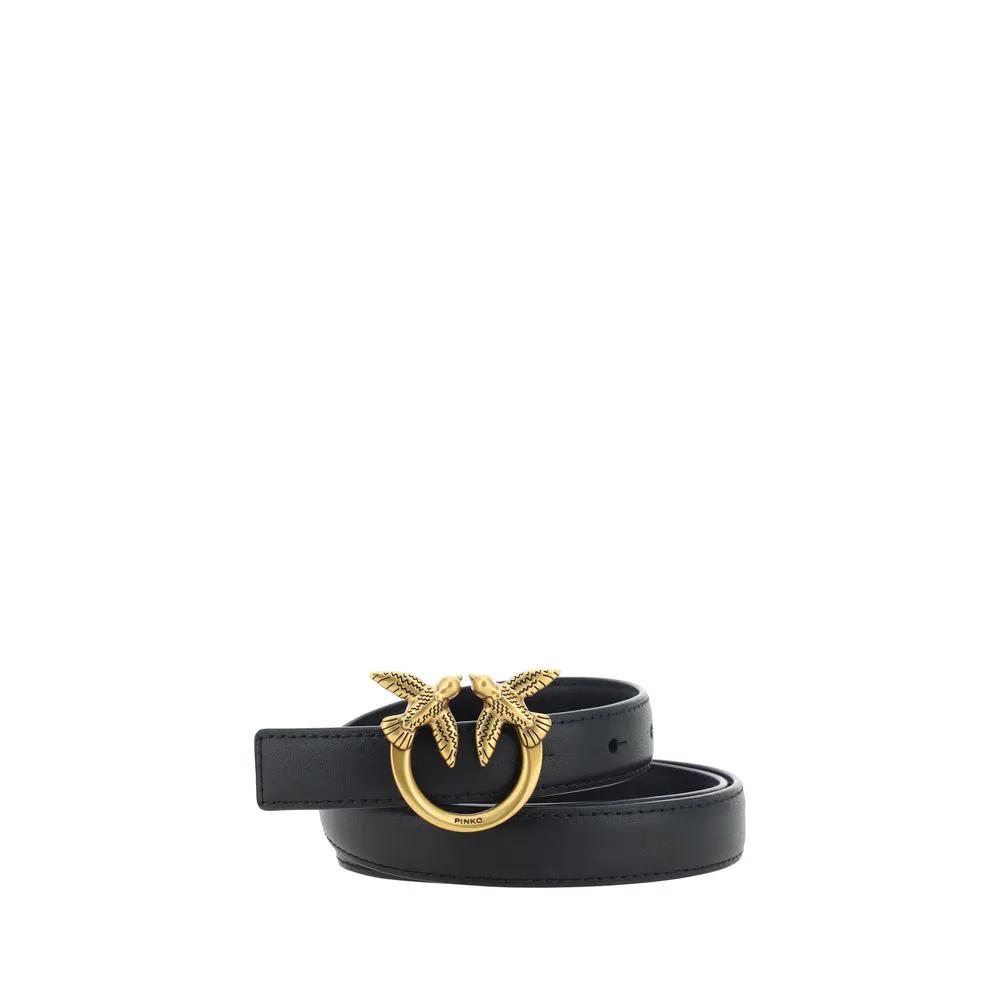 PINKO Black Calf Leather Bos Taurus Regular Belt by PINKO