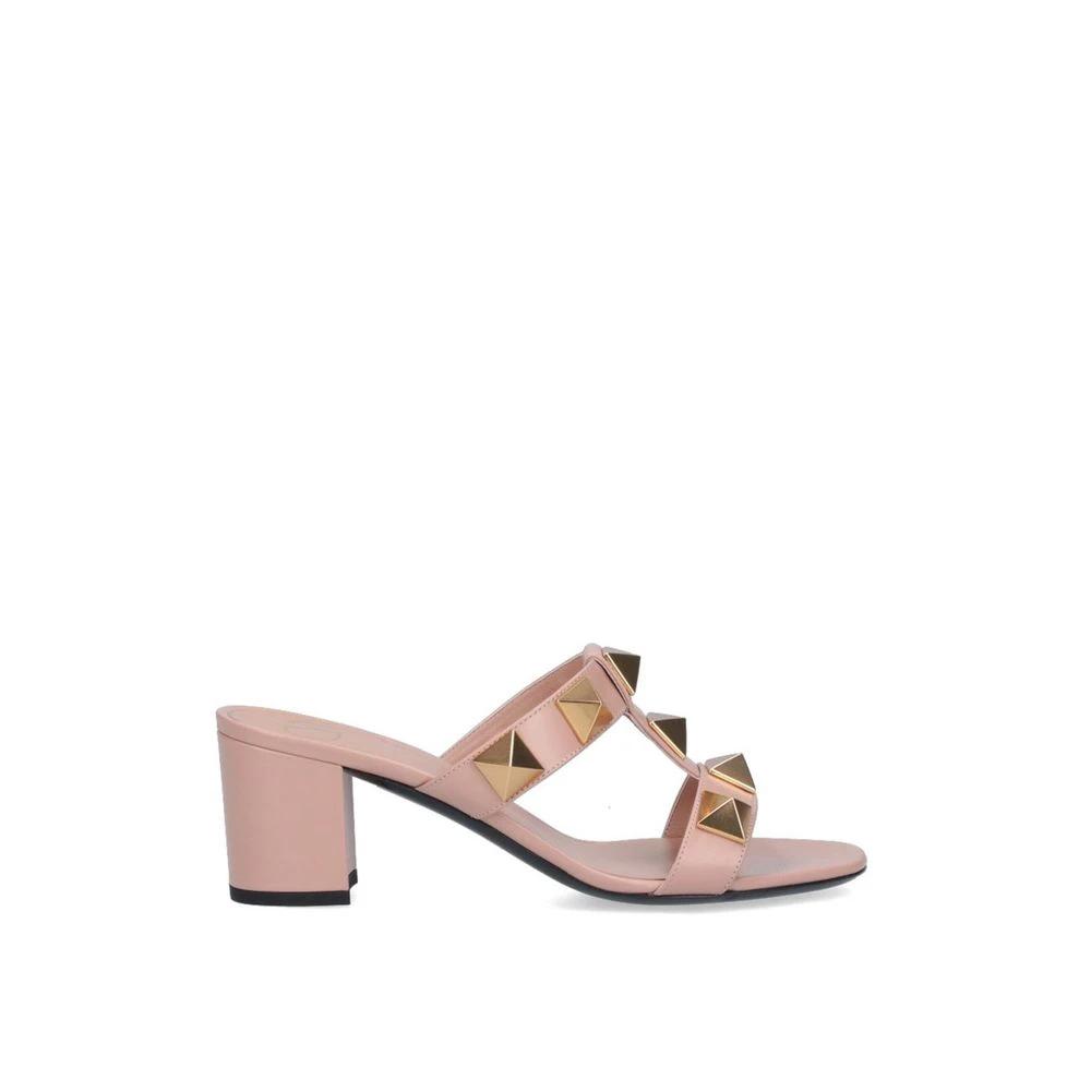 Valentino Garavani Beige Calfskin Platform Sandals by Valentino Garavani