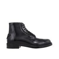 Prada Black Calfskin Lace-Up Boots by Prada