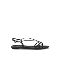 Prada Black Calfskin Strap-On Sandals by Prada