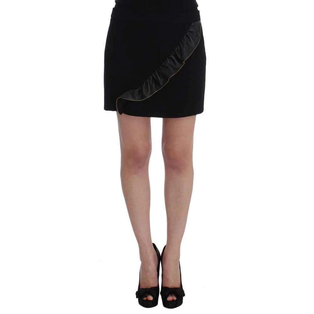 Frankie Morello Black Polyester Mini Skirt by Frankie Morello