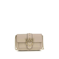 PINKO Beige Calf Leather Bos Taurus Shoulder Bag by PINKO