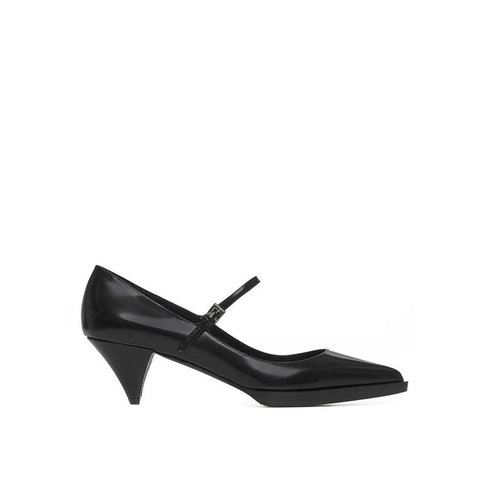 Prada Black Calfskin Mid Heel Pumps by Prada