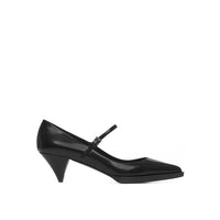 Prada Black Calfskin Mid Heel Pumps by Prada