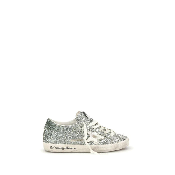 Golden Goose Silver Fabric Low Top Sneakers by Golden Goose