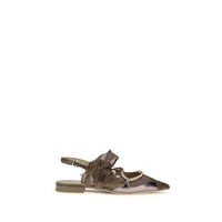 PINKO Brown Calf Leather Bos Taurus Ballet Flats by PINKO