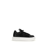 PINKO Black Calf Leather Bos Taurus Platform Sneakers by PINKO
