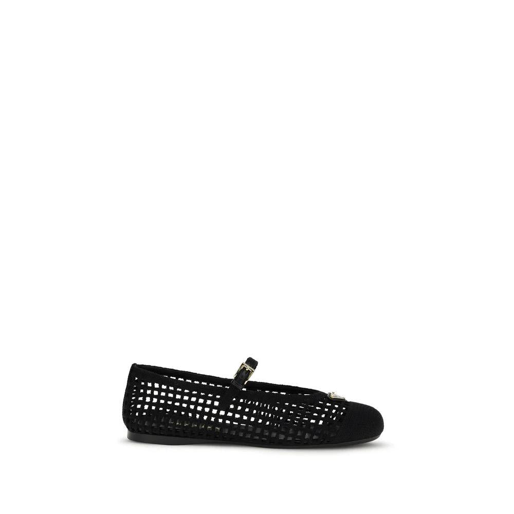 Prada Black Cotton Ballet Flats by Prada