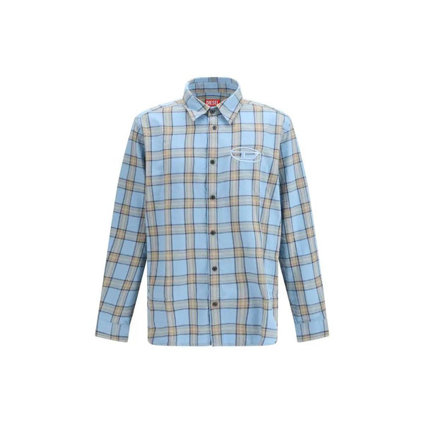 Diesel Blue Cotton Pattern Shirt by Diesel