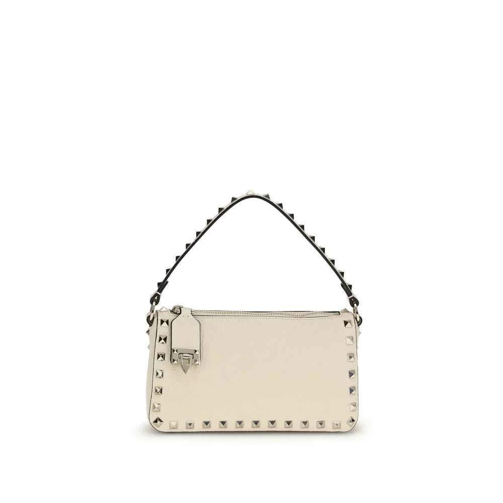 Valentino Garavani Beige Calf Leather Bos Taurus Shoulder Bag by Valentino Garavani