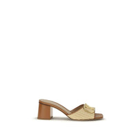 Valentino Garavani Beige Calf Leather Bos Taurus Platform Sandals by Valentino Garavani
