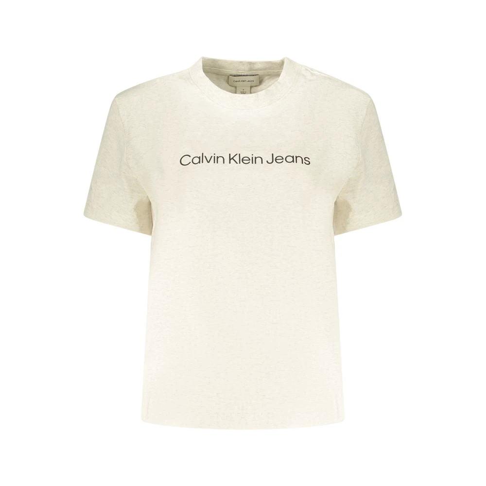 Calvin Klein Beige Cotton Women T-Shirt by Calvin Klein