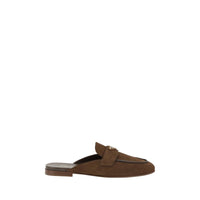 Prada Brown Calf Leather Bos Taurus Mules