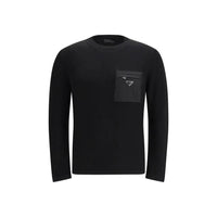 Prada Black Fleece Wool Sweatshirt by Prada
