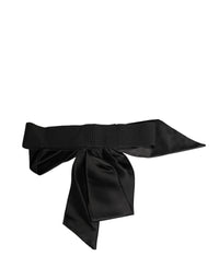 Dolce & Gabbana Black Silk Satin Sash Wide Waist Women Belt