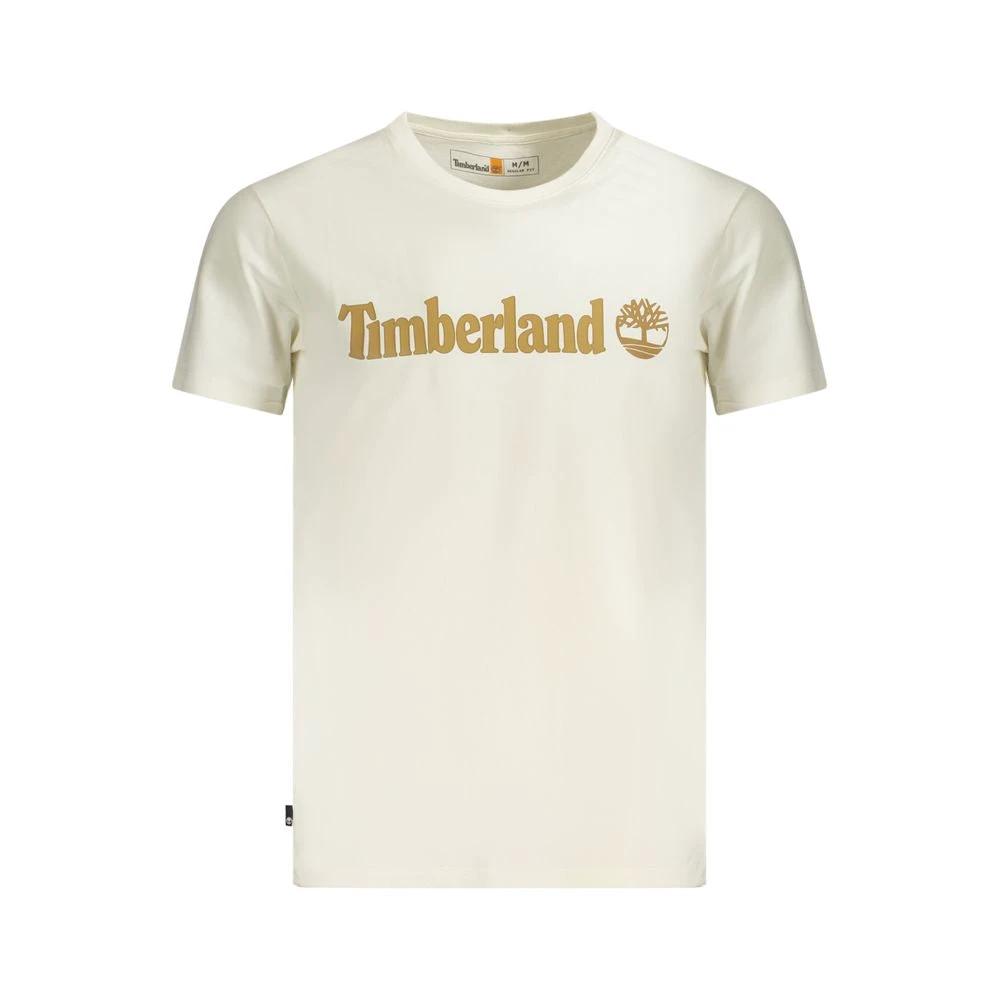 Timberland Beige Cotton Men T-Shirt by Timberland