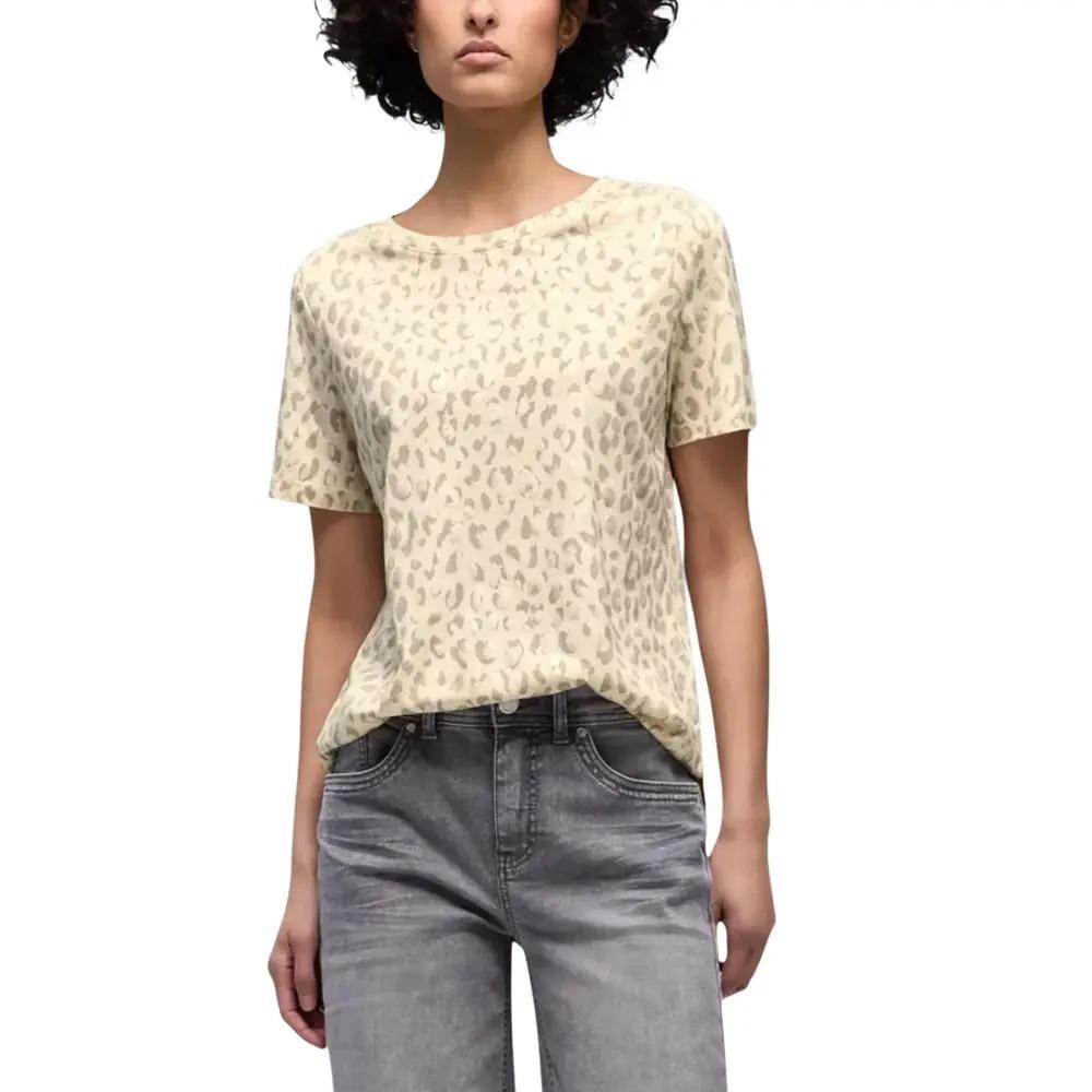Street One Beige Cotton T-Shirt by Street One