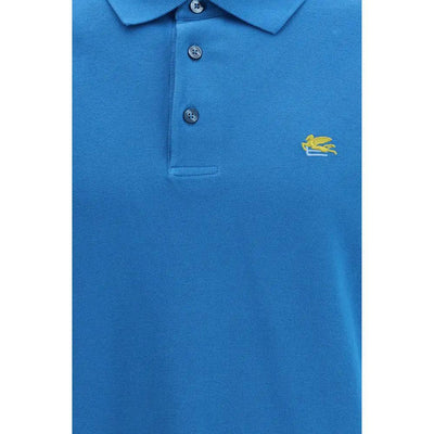 Etro Blue Cotton Polo Shirt by Etro