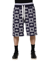 Dolce & Gabbana Blue DG Logo Print Chino Men Bermuda Shorts