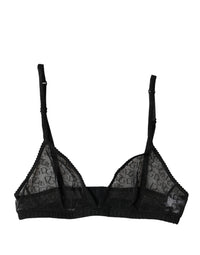 Dolce & Gabbana Black Logo Mania Sheer Soft Cup Bra Underwear