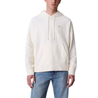 Calvin Klein Jeans White Cotton Hoodie by Calvin Klein Jeans