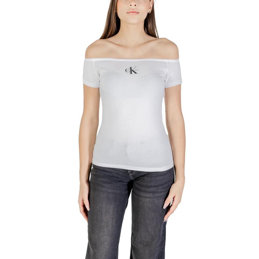 Calvin Klein Jeans White Cotton T-Shirt by Calvin Klein Jeans