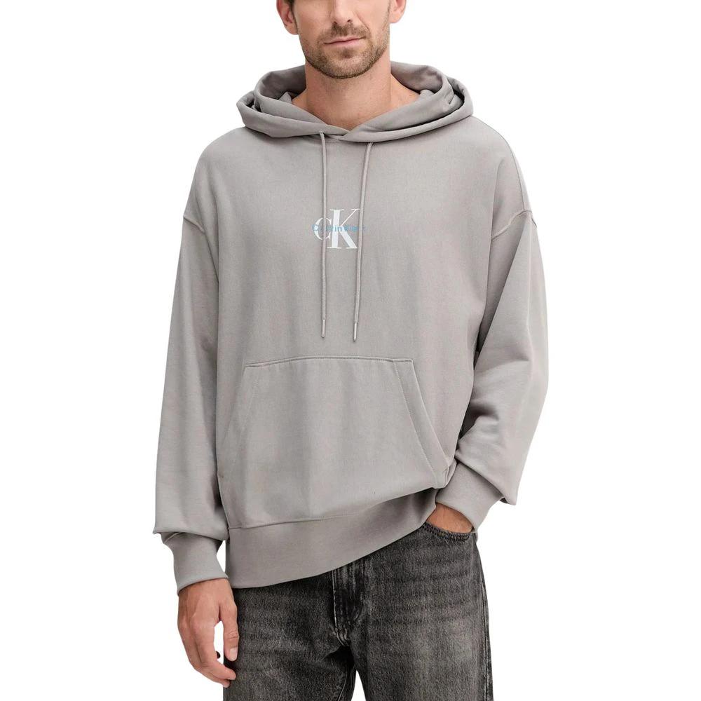 Calvin Klein Jeans Gray Cotton Hoodie by Calvin Klein Jeans