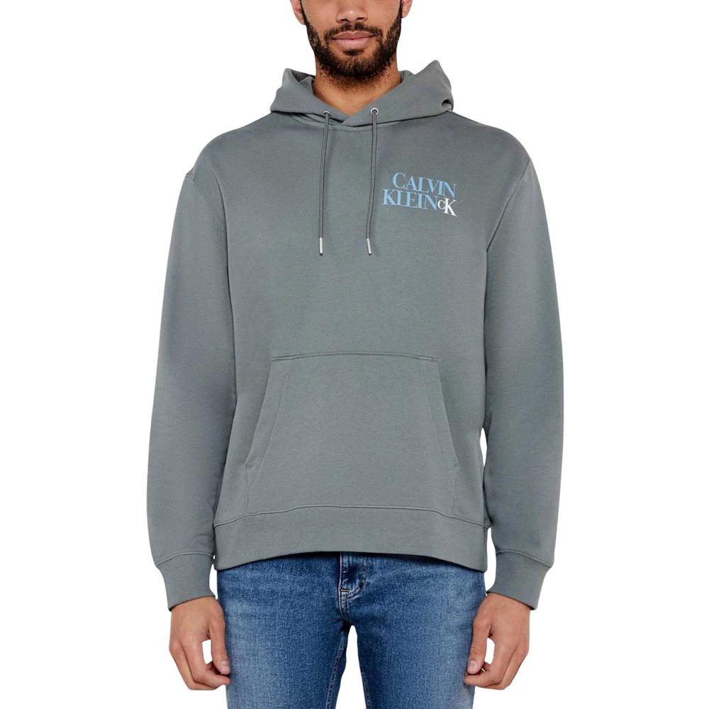 Calvin Klein Jeans Gray Cotton Hoodie by Calvin Klein Jeans