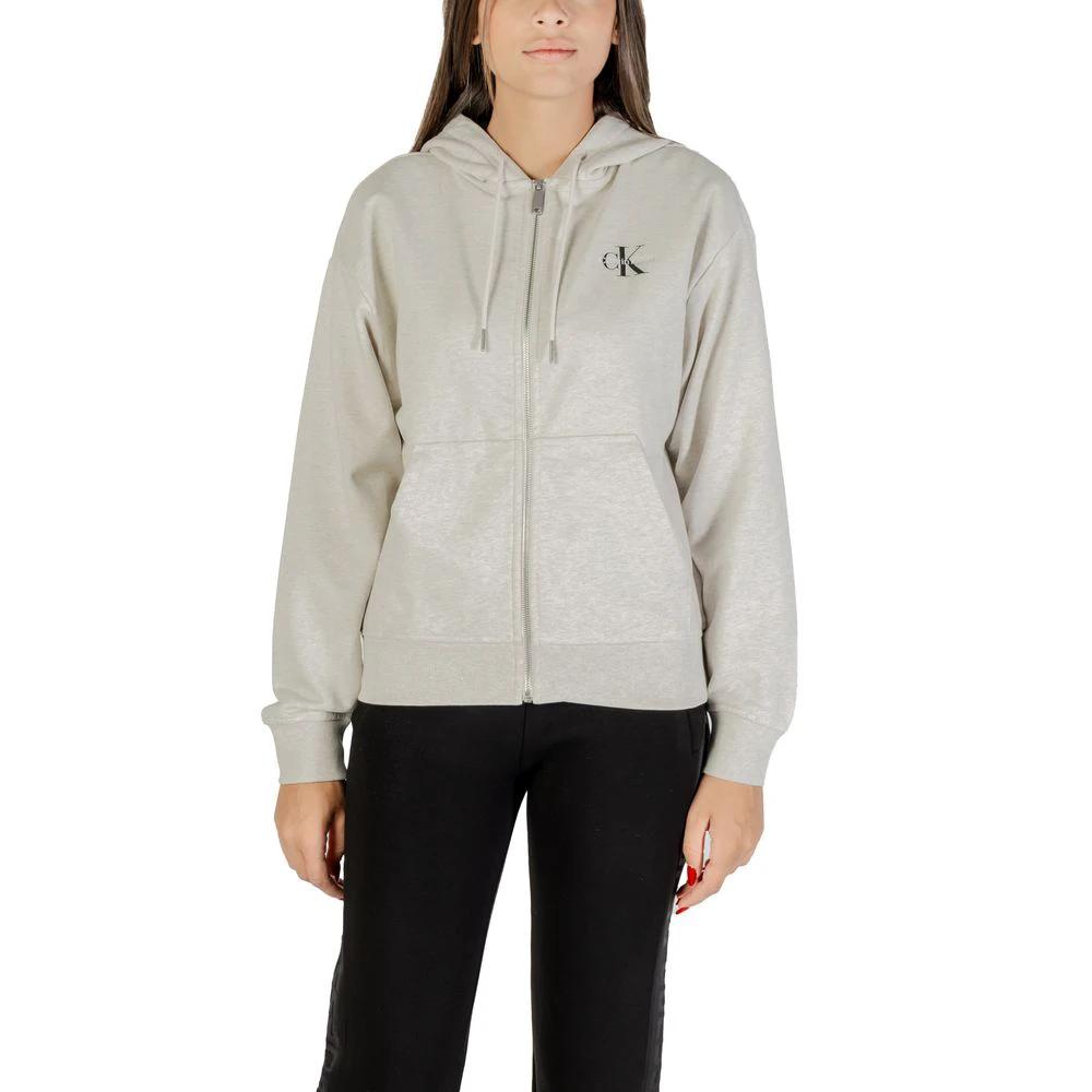 Calvin Klein Jeans Gray Cotton Hoodie by Calvin Klein Jeans
