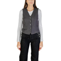 Only Gray Polyester Waistcoat by Only