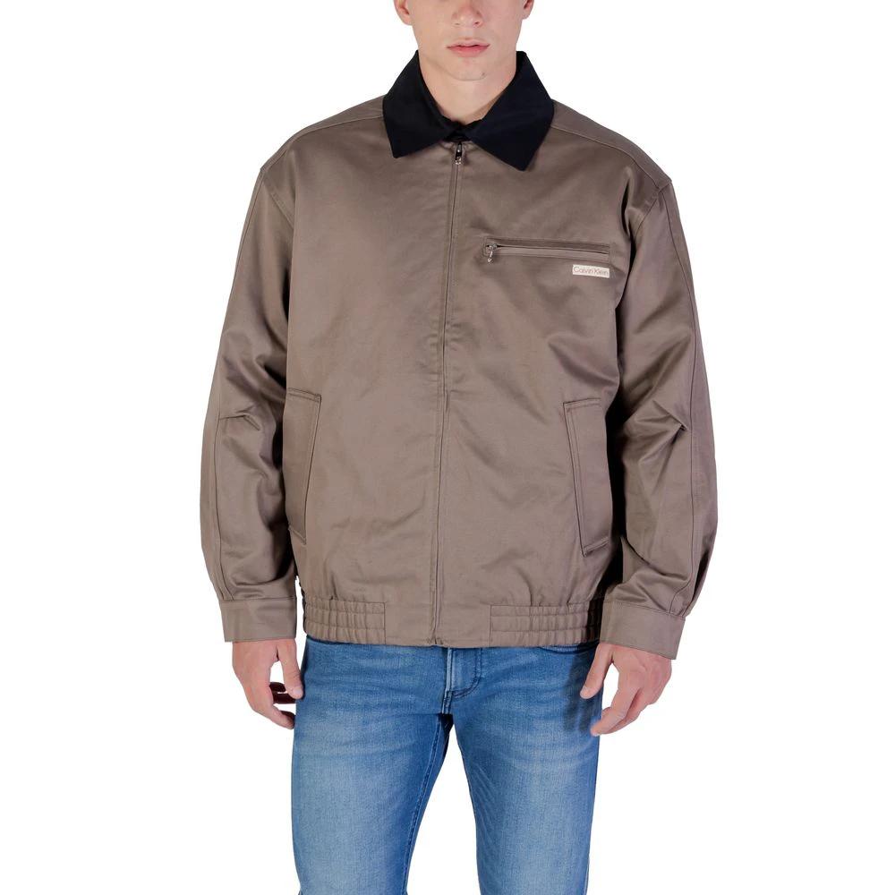 Calvin Klein Jeans Brown Cotton Bomber by Calvin Klein Jeans
