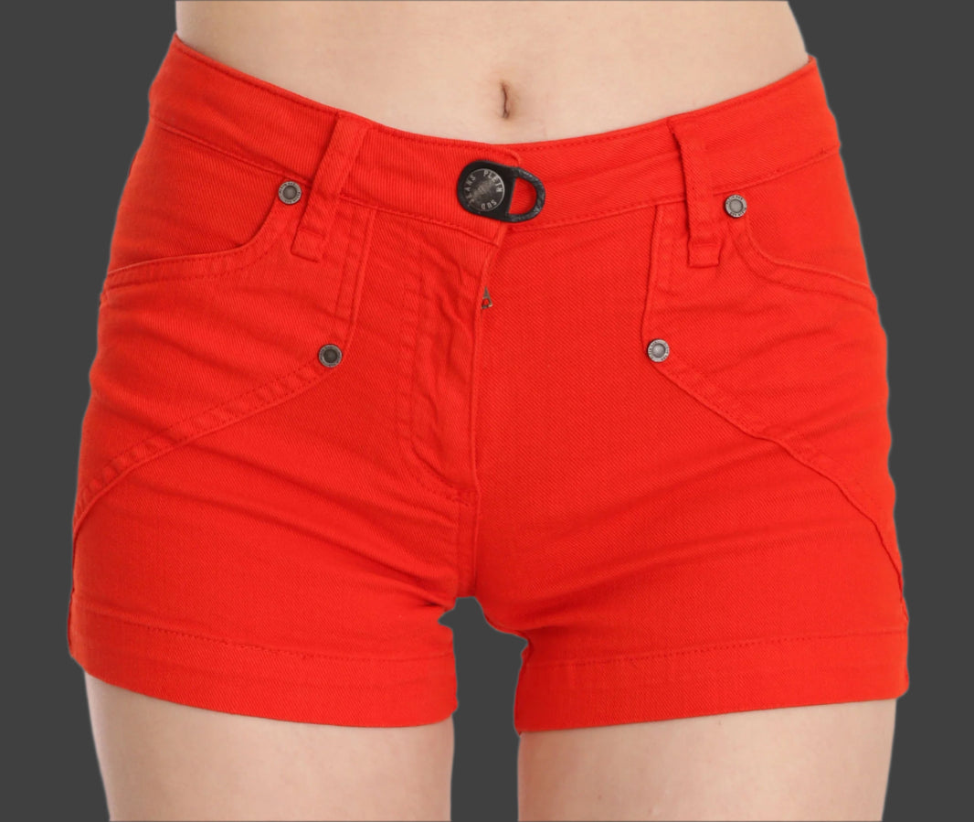 PLEIN SUD Orange Mid Waist Cotton Denim Mini