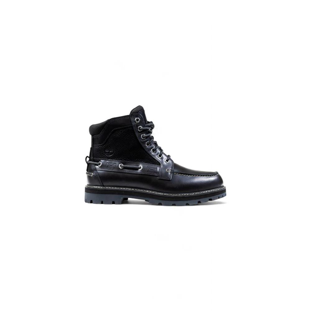 Timberland Black Leather Lace-Up Boots by Timberland