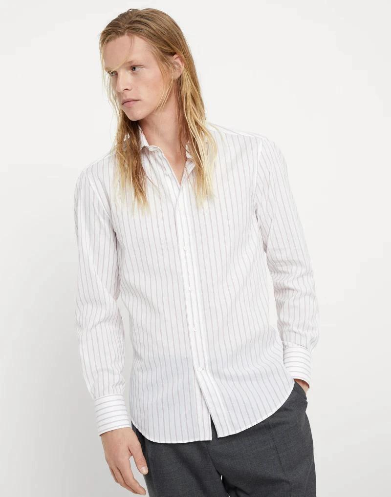 Brunello Cucinelli Purple Cotton Shirt by Brunello Cucinelli
