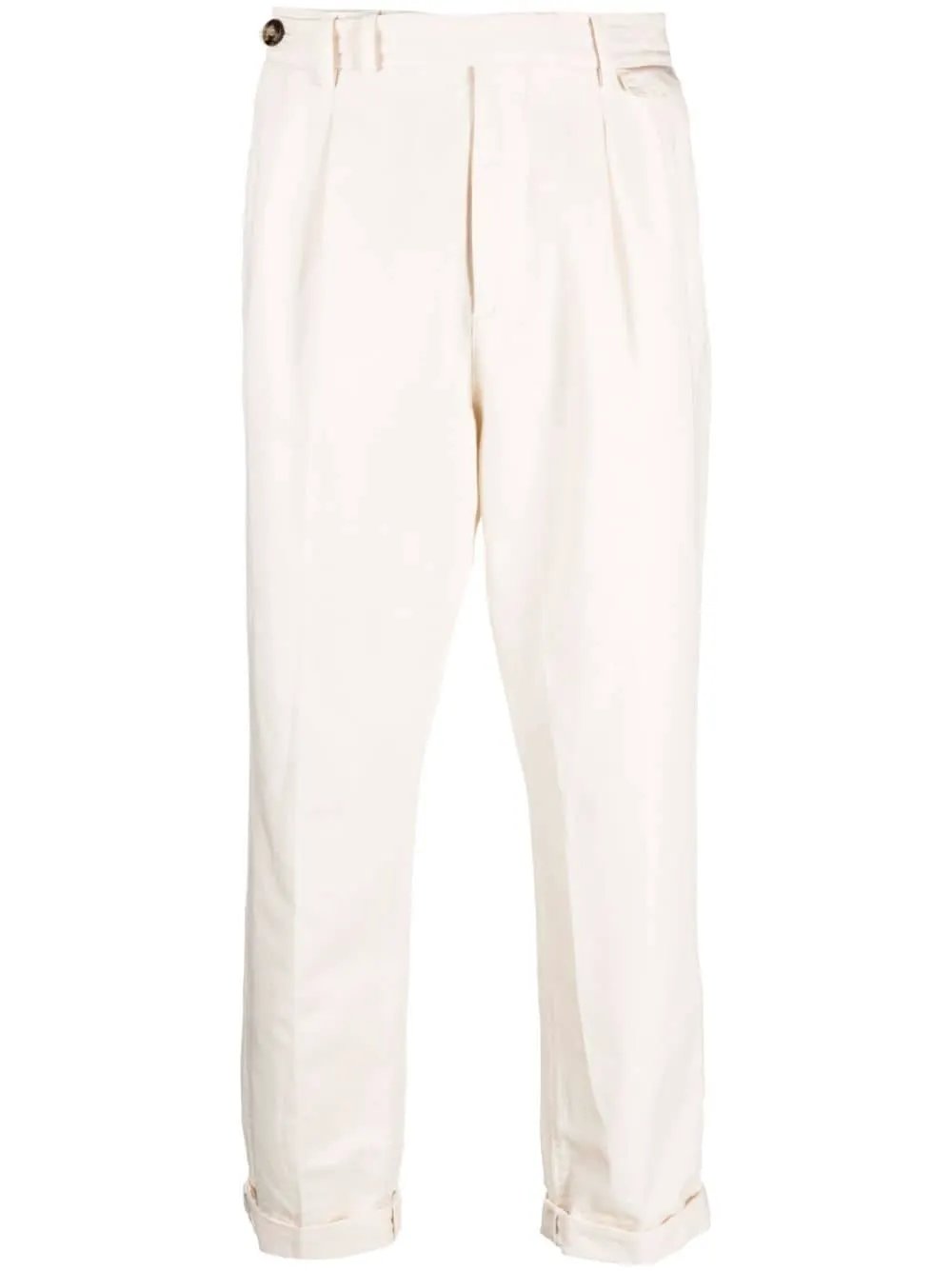 Brunello Cucinelli White Linen Casual Pants by Brunello Cucinelli
